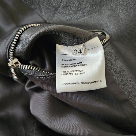 Acne Studios Leather Moto Jacket - Picture 9 of 9